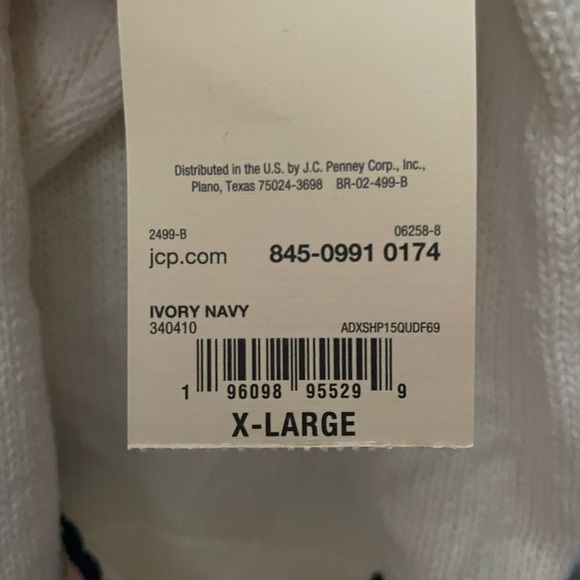 St. John’s Bay NWT varsity men’s knit cream & navy cardigan size XL - Picture 9 of 10